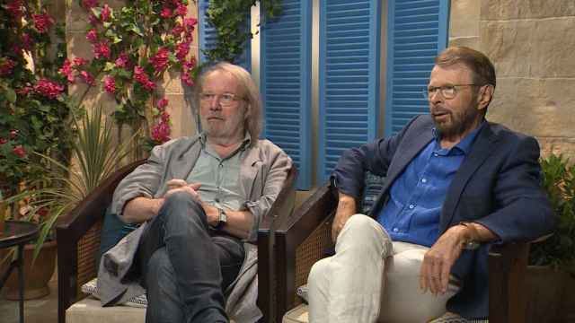 Benny y Bjorn durante la entrevista.