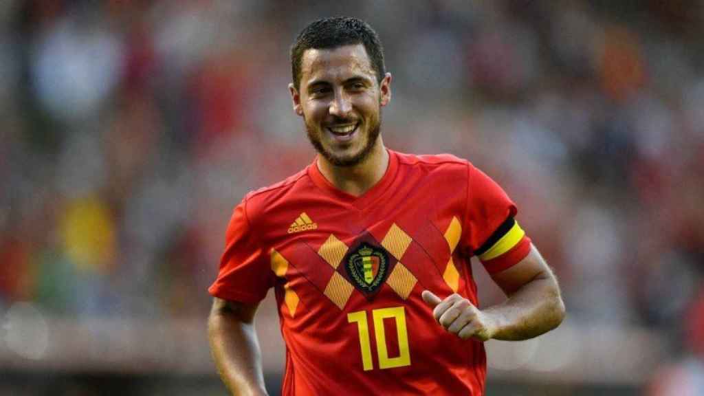 Hazard celebra un gol con Bélgica. Foto Twitter (@BelRedDevils)
