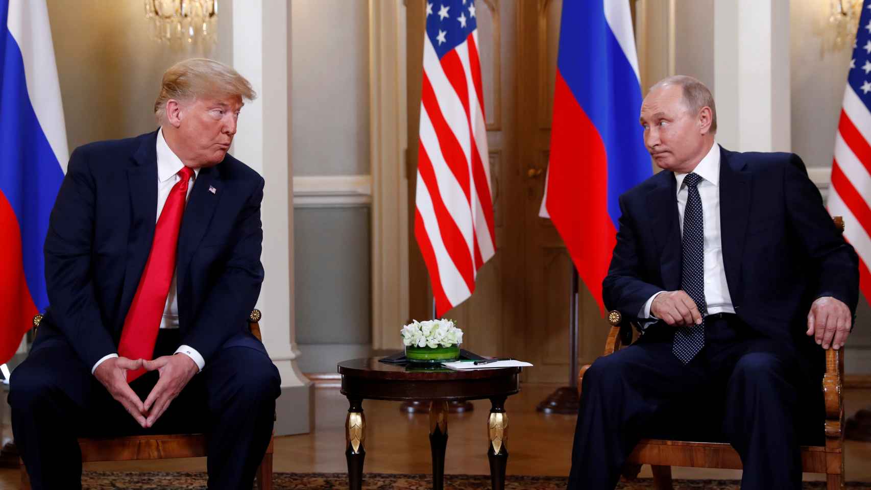 Donald Trump y Vladimir Putin durante un encuentro en Helsinki.