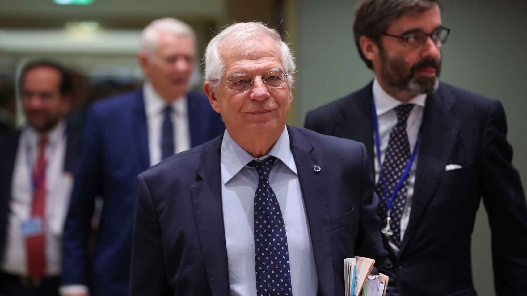 El ministro Borrell, a su llegada a la reunión de jefes de la diplomacia  de la UE