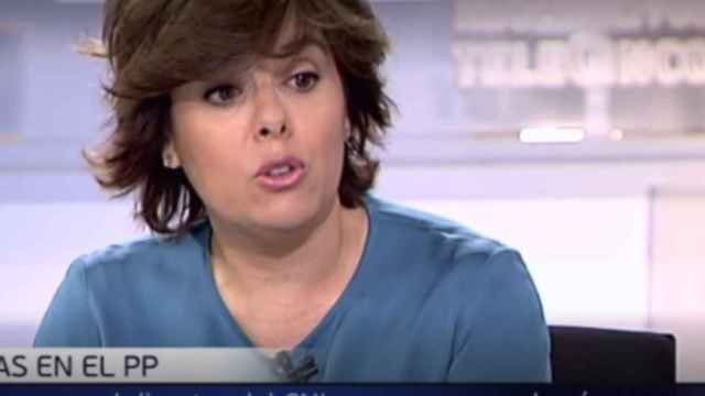 Soraya Sáenz de Santamaría durante su entrevista en Telecinco.