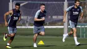Primer entrenamiento de Arthur con la camiseta del Barcelona. Foto: fcbarcelona.es