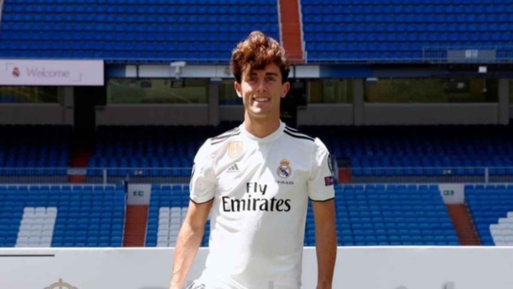 Odriozola, en su presentación con el Real Madrid