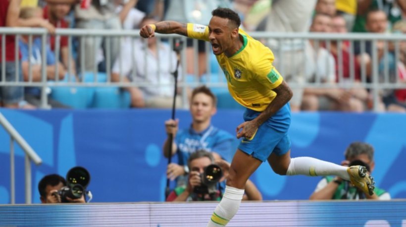 Neymar celebra un gol en el Mundial de Rusia. Foto: Twitter (@CBF_Futebol)
