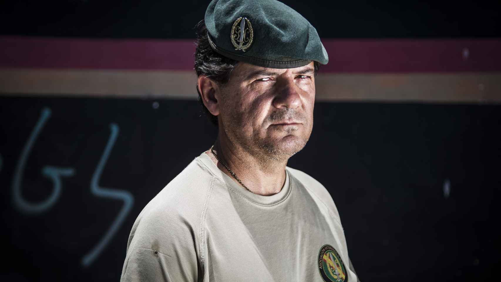 José Luis Serrano ‘el Tigre’ con la boina verde característica del GAR. Foto: Fernando Ruso