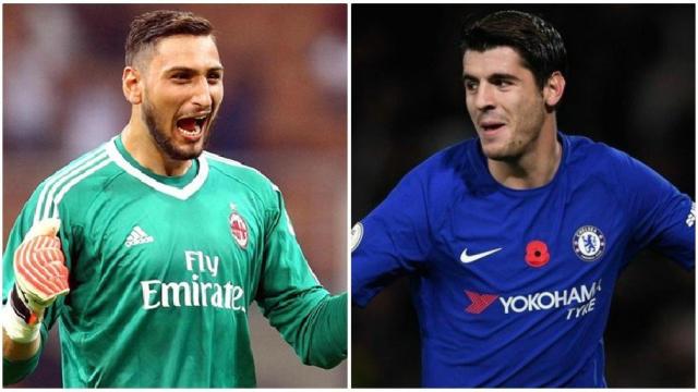 Gianluigi Donnarumma y Álvaro Morata