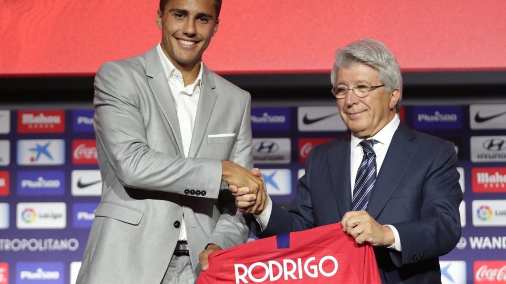Rodrigo, durante su presentación con el Atlético de Madrid