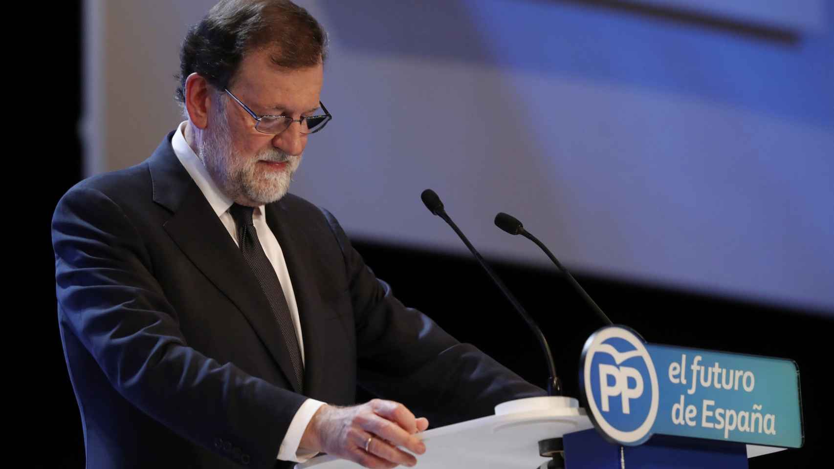 Mariano Rajoy, este viernes ante su último discurso como presidente del PP.