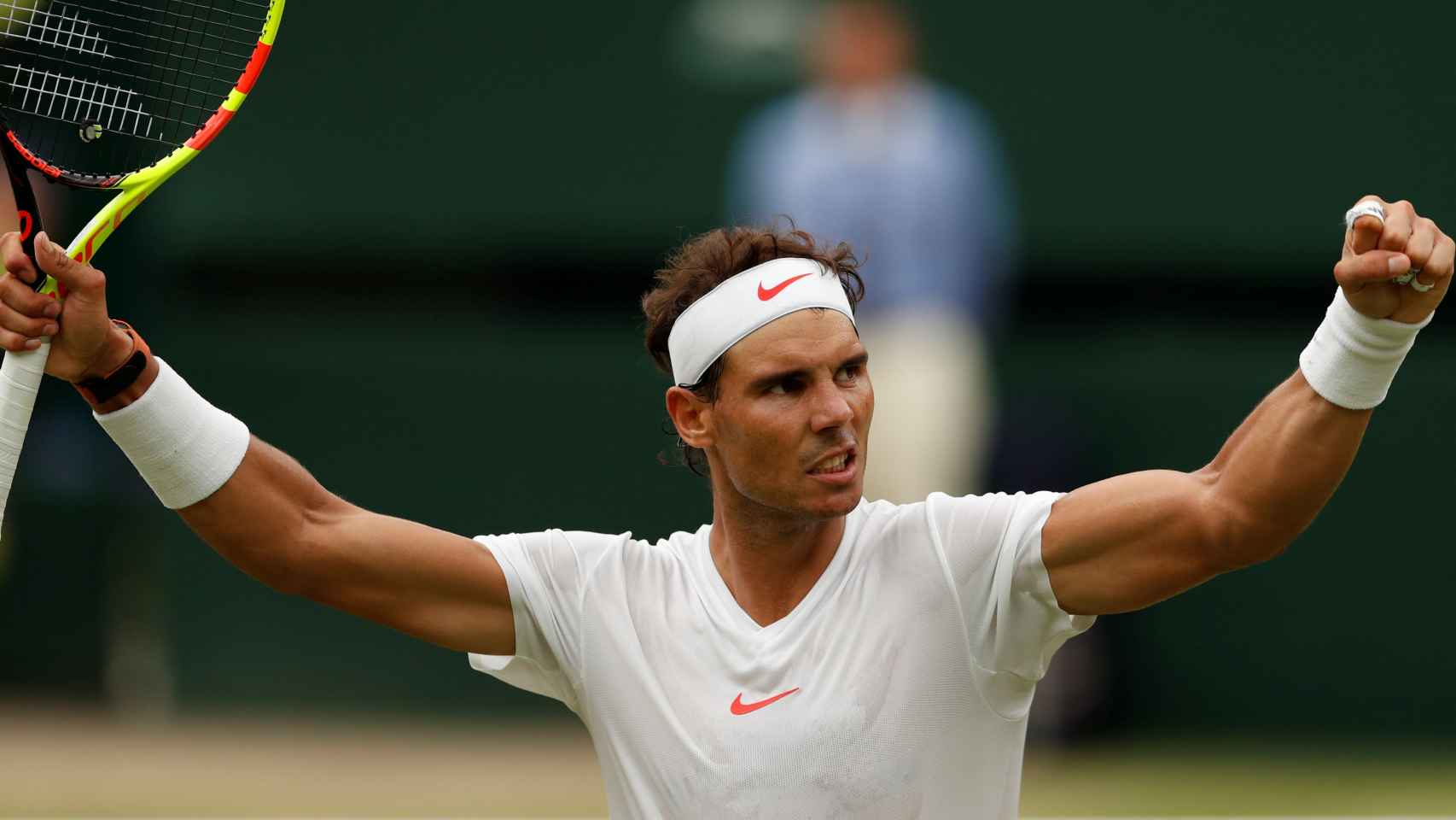 Rafael Nadal, celebrando un punto en Wimbledon