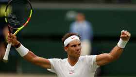 Rafael Nadal, celebrando un punto en Wimbledon