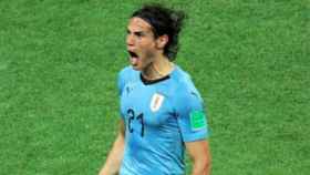 Cavani celebra un gol con Uruguay. Foto Instagram (@cavaniofficial21)