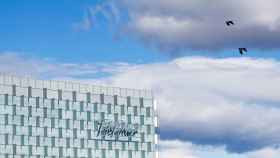 FILE PHOTO: Logo of Spain's Telefonica is seen on its headquarters outside Madrid