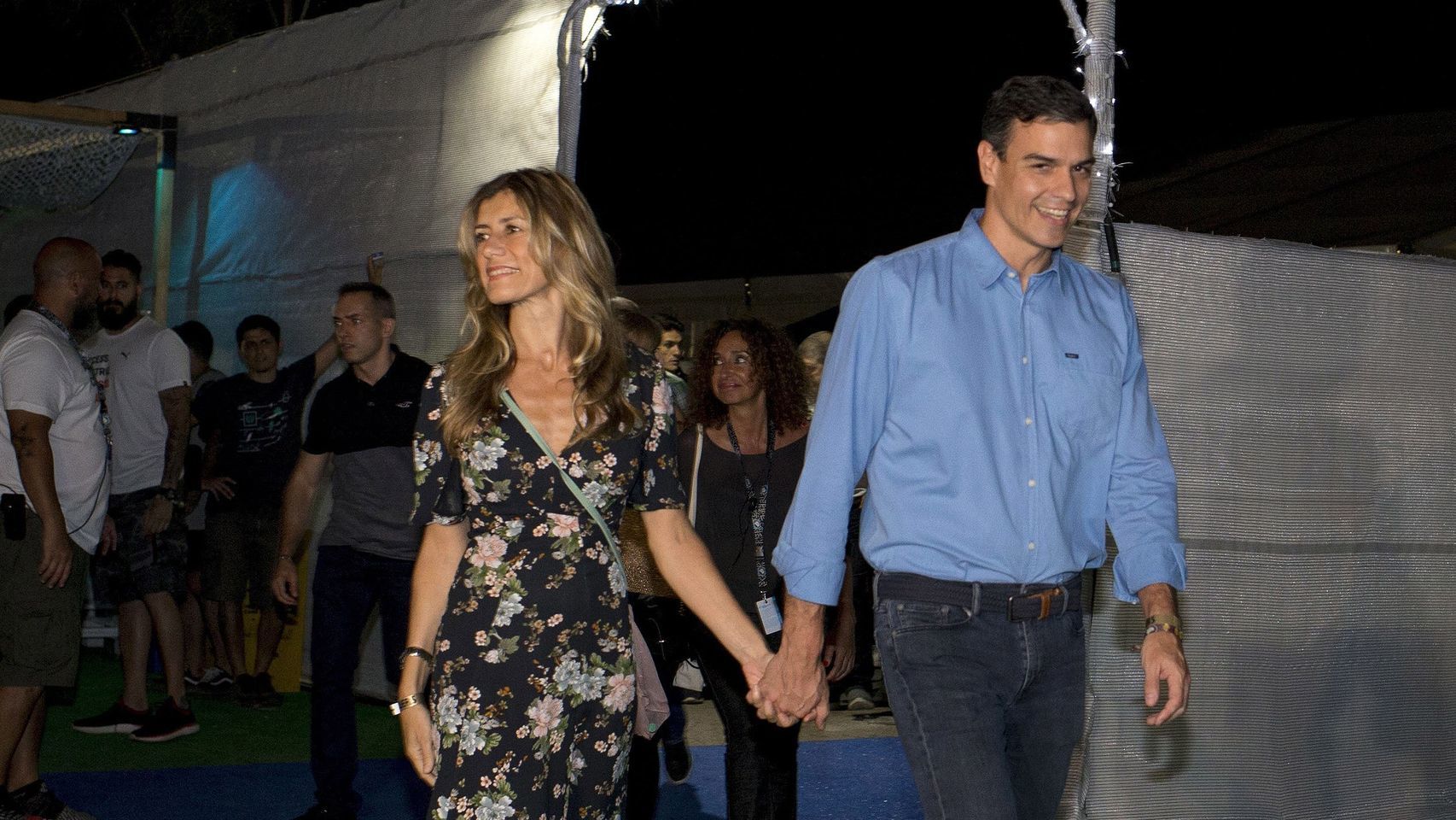 Pedro Sánchez y su esposa Begoña Gómez, el viernes pasado en Benicassim.