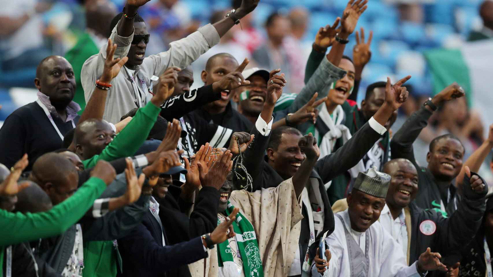 Aficionados nigerianos durante el Mundial de Rusia 2018