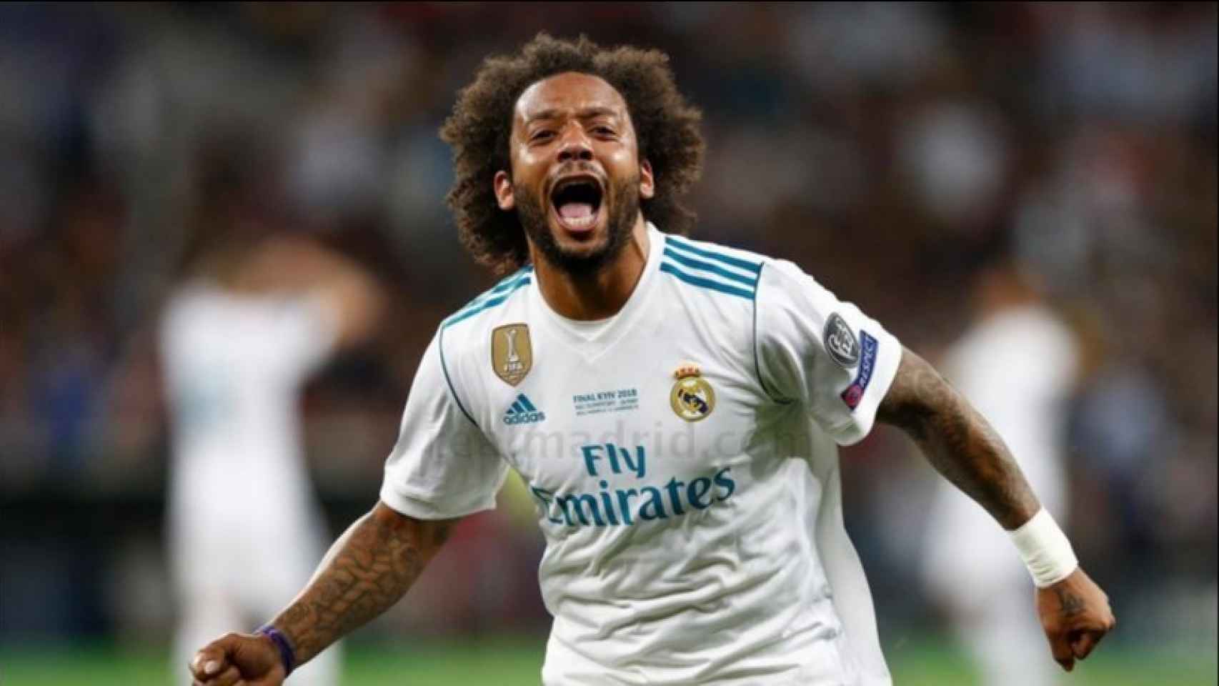 Marcelo celebra con rabia la victoria del Real Madrid