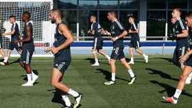 Los jugadores del Real Madrid completan una sesión doble de entrenamiento