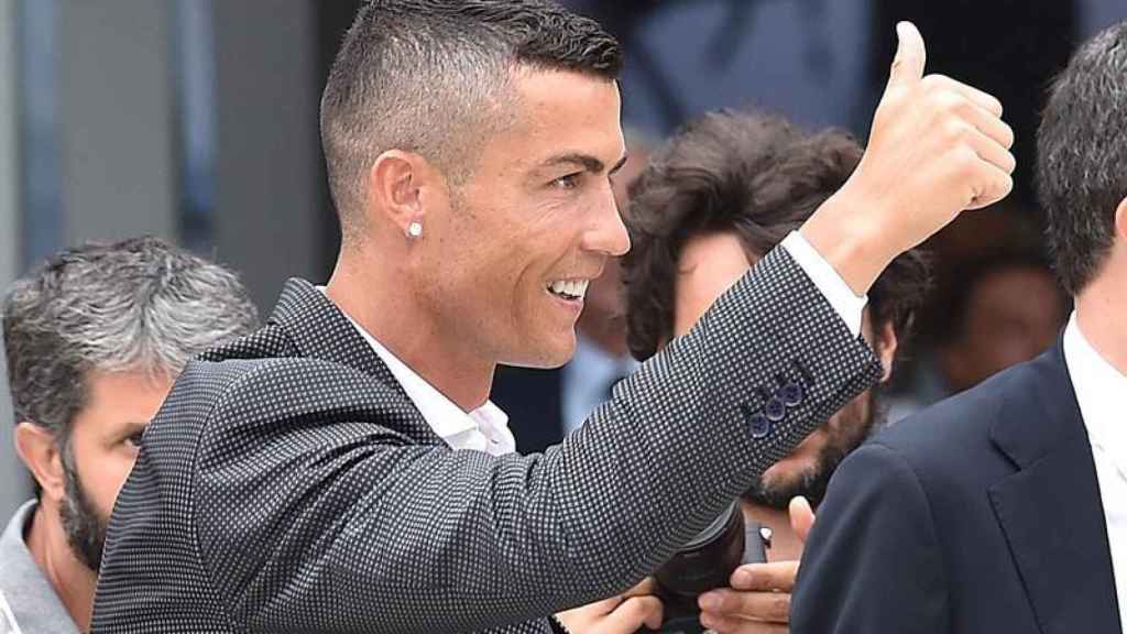 Cristiano Ronaldo, en su llegada a Turín