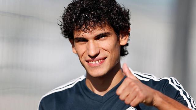 Vallejo durante un entrenamiento del Real Madrid