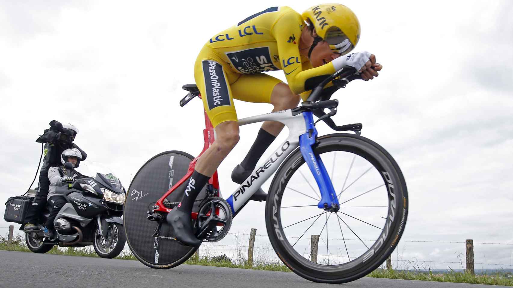 Geraint Thomas durante la contrarreloj individual del Tour de Francia.