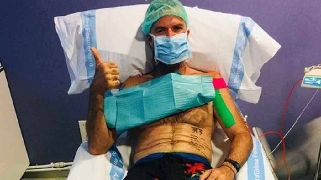 Pau Donés, en la última sesión de quimiotería que mostró vía Instagram.