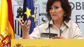 Carmen Calvo, vicepresidenta del Gobierno, este martes en la Moncloa.
