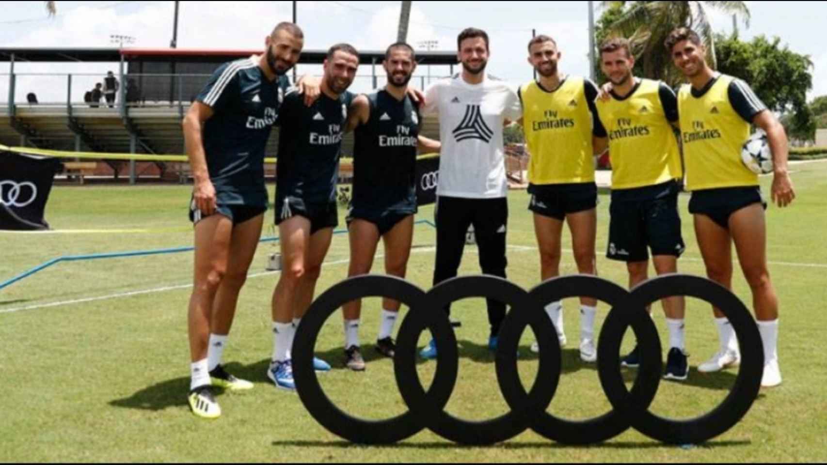 Jugadores del Real Madrid en una actividad de Audi