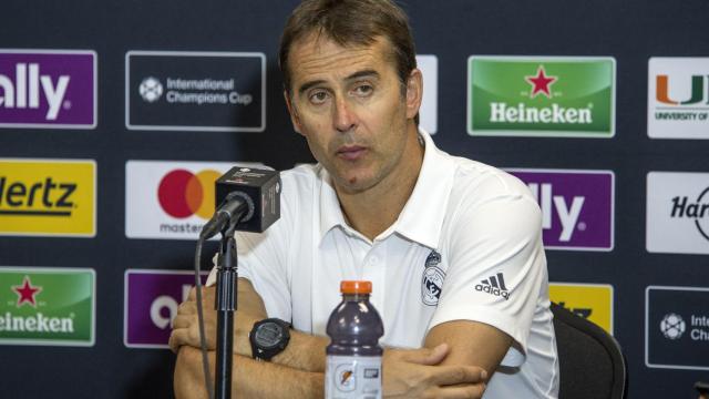 Lopetegui en rueda de prensa con el Real Madrid