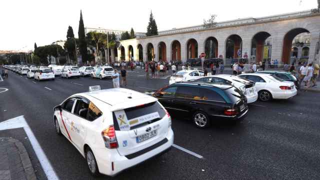 Huelga de taxistas el pasado mes de julio en Madrid.