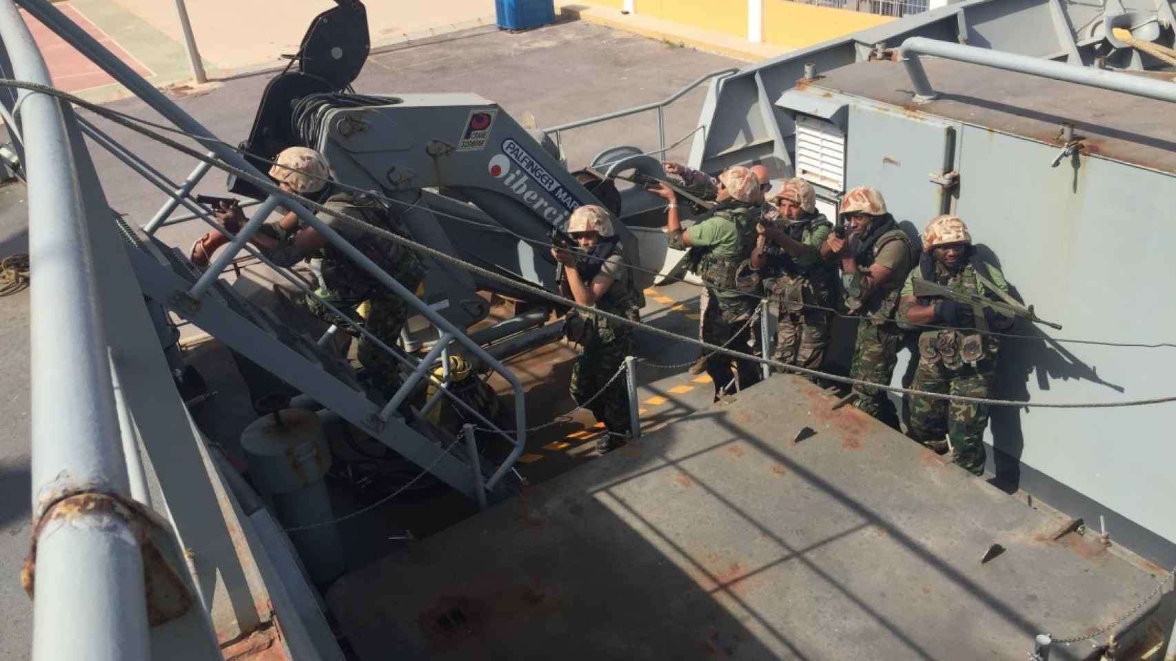 Ejercicio realizado en Cartagena en el adiestramiento de militares libios.