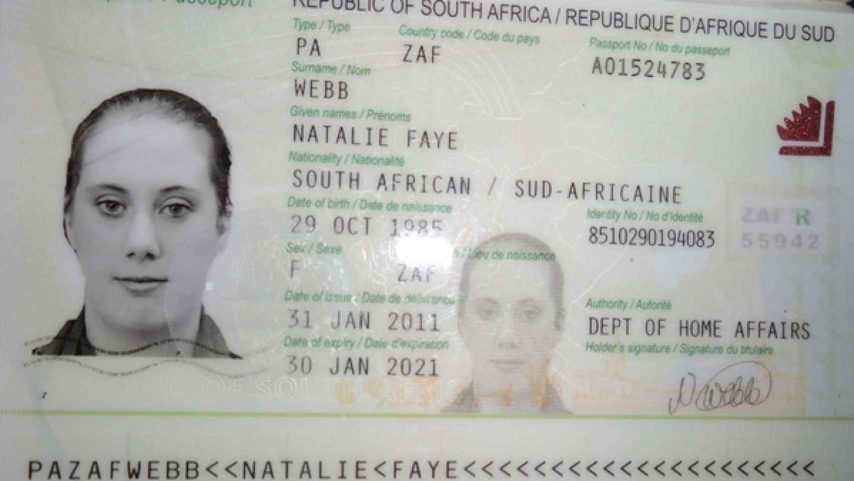 Pasaporte falso de Samantha Lewthwaite