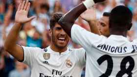Marco Asensio y Vinicius celebran un gol del Real Madrid