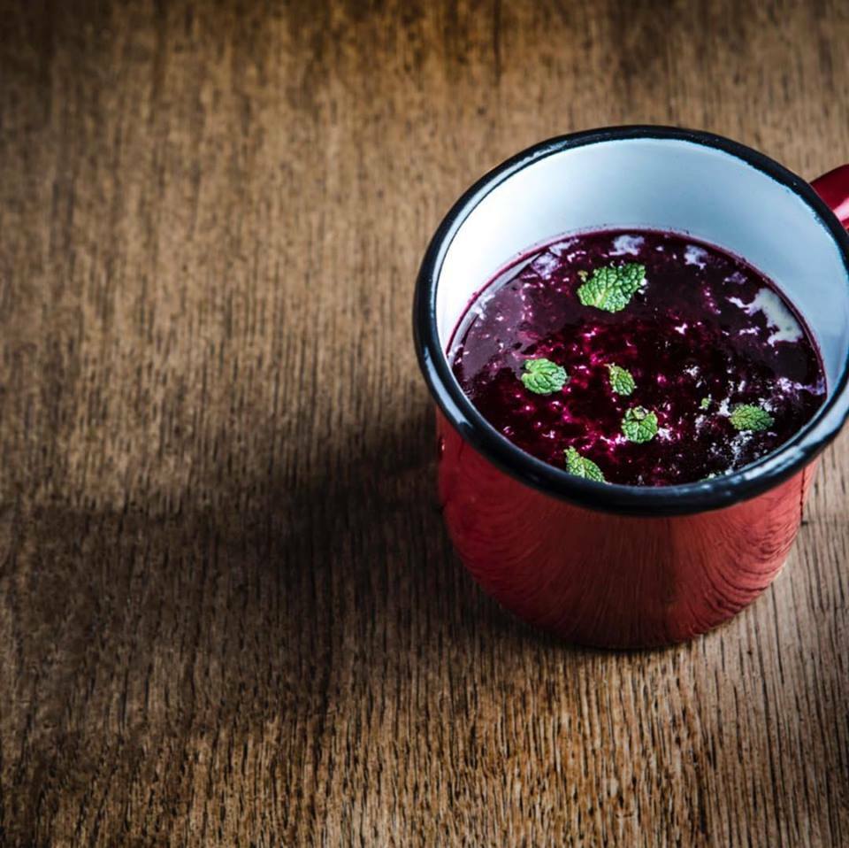 Tiradito - arroz con leche y granizado de chicha morada
