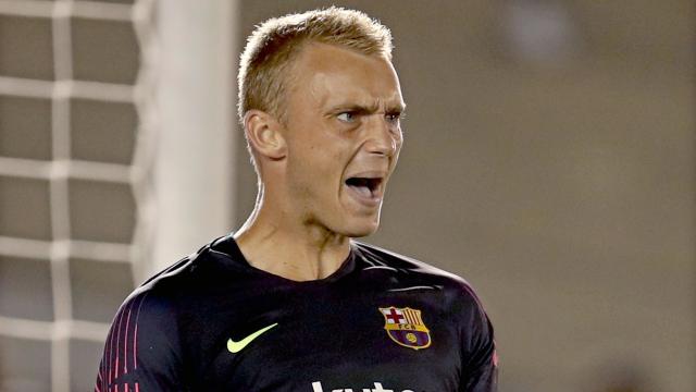 Cillessen en el partido entre Barcelona y Tottenham