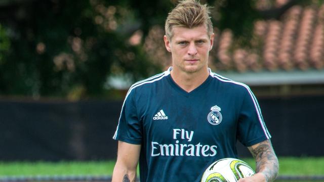 Kroos durante un entrenamiento del Real Madrid