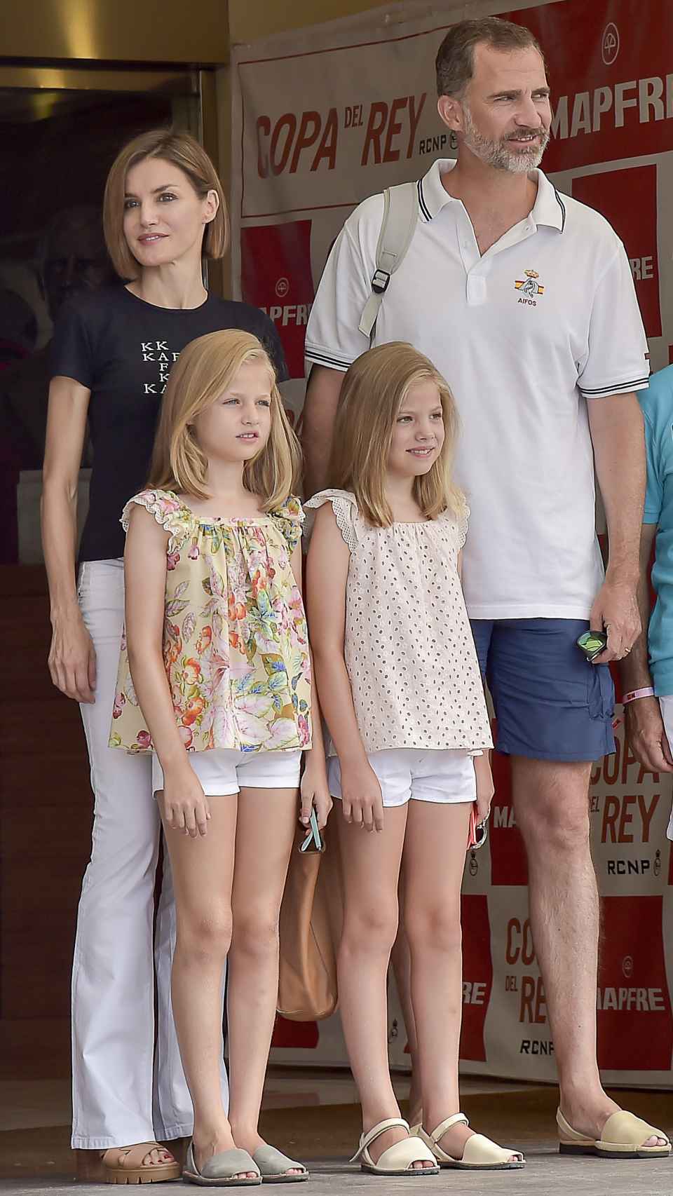 Letizia, Felipe y sus hijas en 2015.