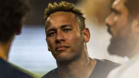 Neymar, durante la celebración del PSG
