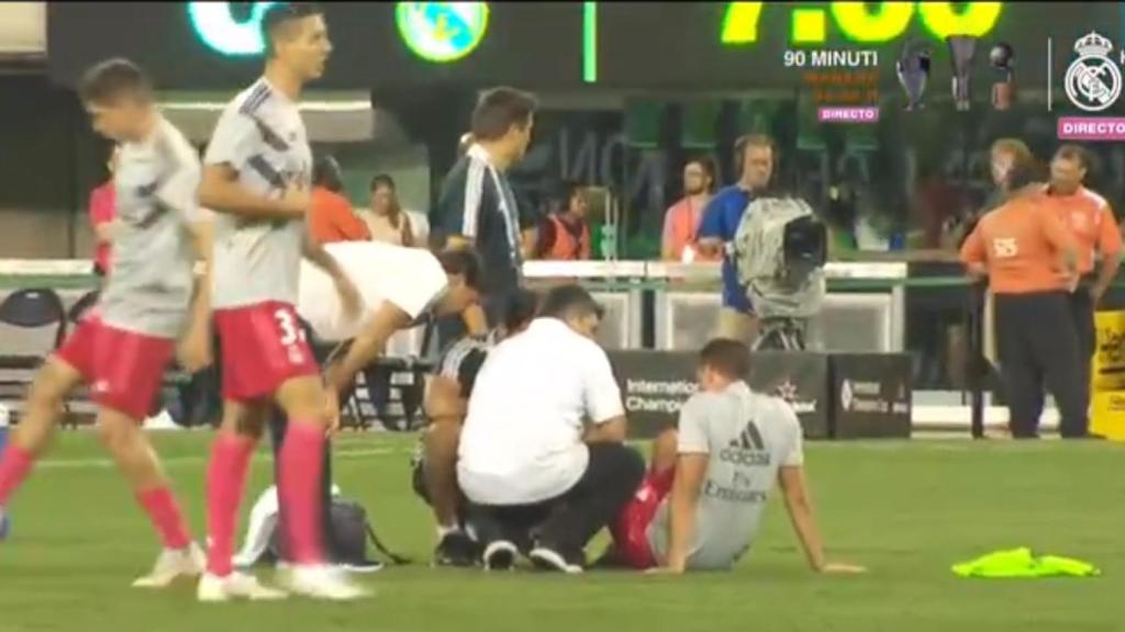 Nacho da el susto en el entrenamiento