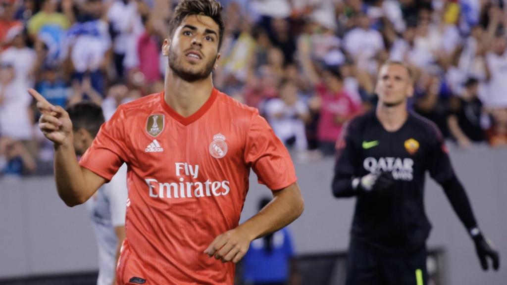 Marco Asensio, celebrando un gol