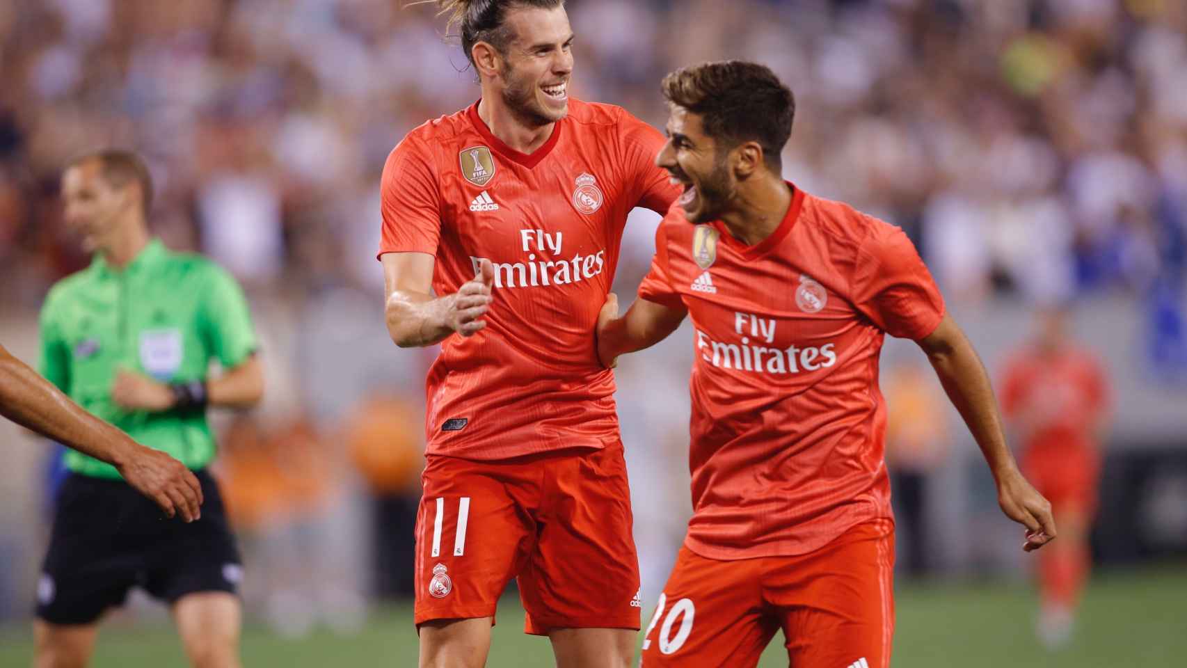 Gareth Bale y Marco Asensio, celebrando un gol