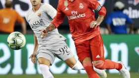 Sergio Ramos, durante el partido que enfrentó al Real Madrid contra la Roma