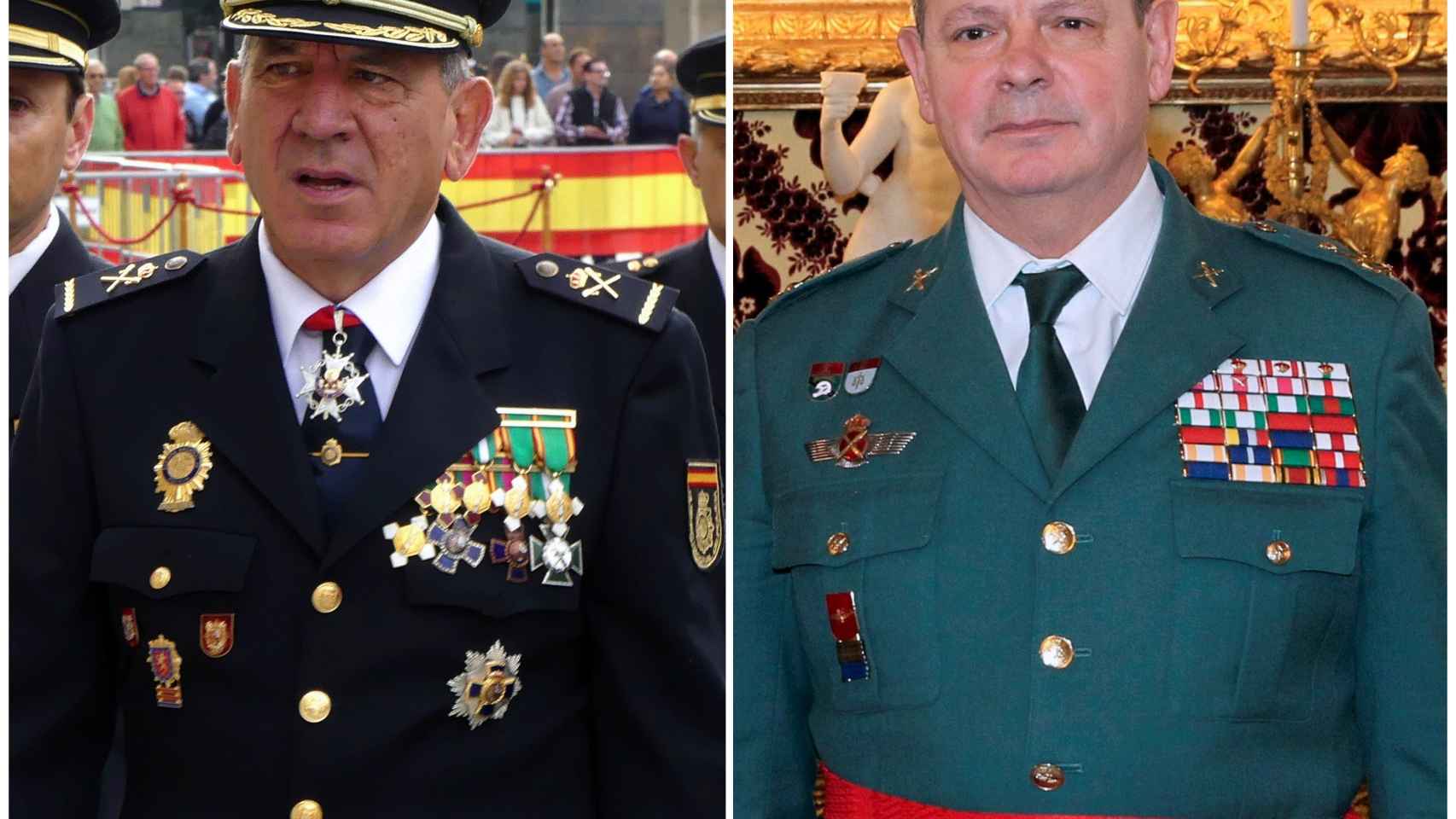 Fotografía de archivo del hasta ahora comisario principal de la Policía Nacional, José Ángel González Jiménez(i), y el teniente general , Laurentino Ceña.