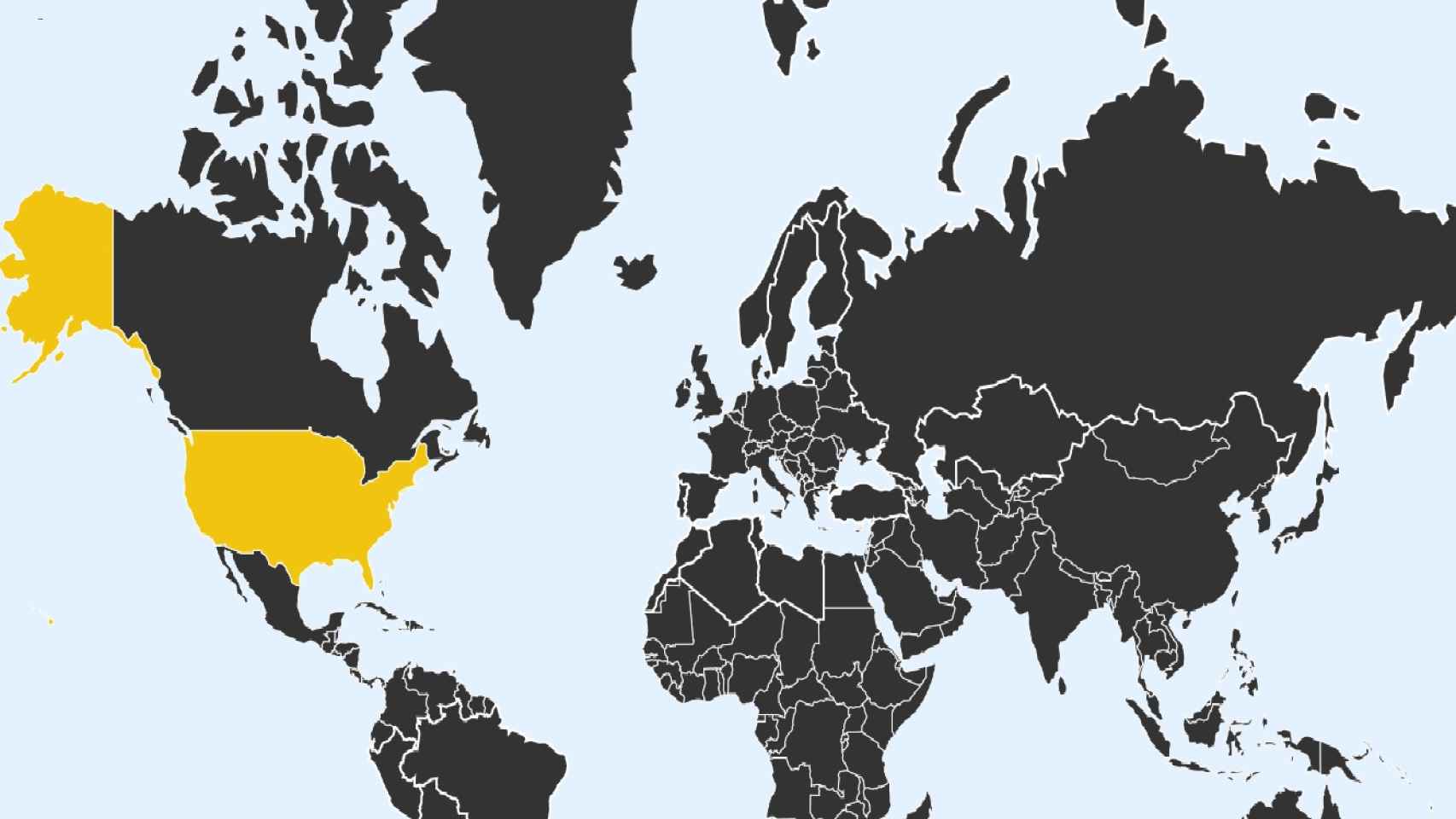 Los países se van coloreando de amarillo cuando se registra un nacimiento.