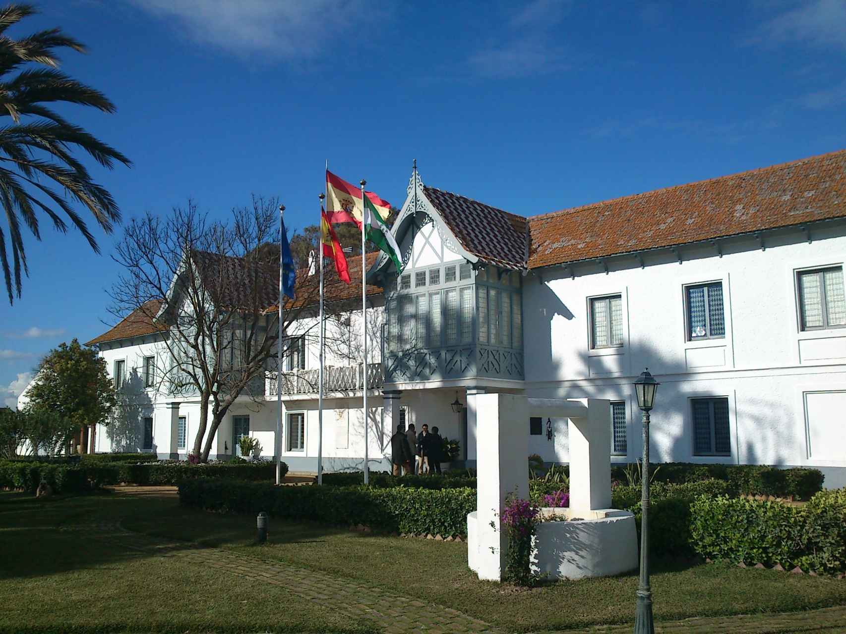 Parque Nacional de Doñana, palacio de las Marismillas y alrededores, en una visita de la reina Sofía en abril de 2014.