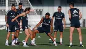 El Real Madrid entrenando antes de disputar el Trofeo Santiago Bernabéu