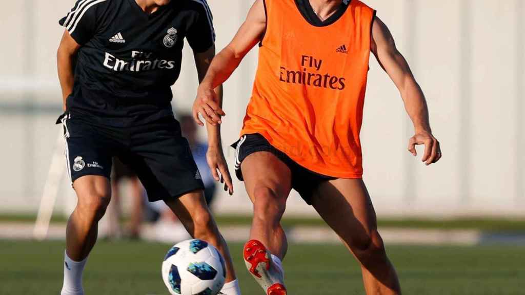 Modric entrenándose con el Real Madrid