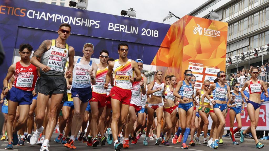 Salida del 20 kilómetros marcha masculino y femenino en Berlín.