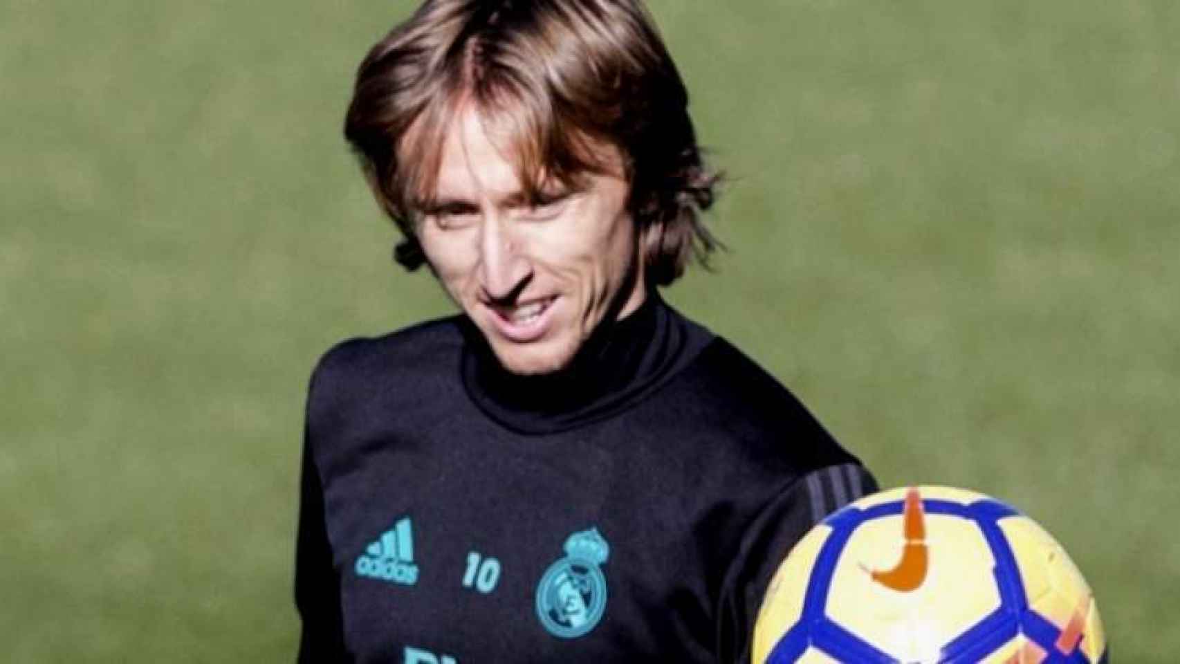 Modric, en entrenamiento con el Madrid.