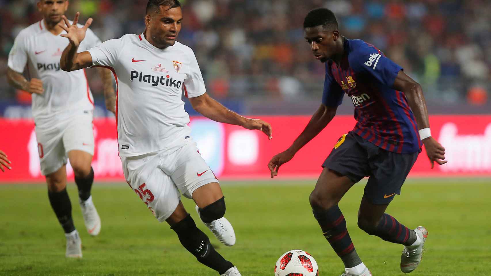 Dembélé en la Supercopa de España contra el Sevilla