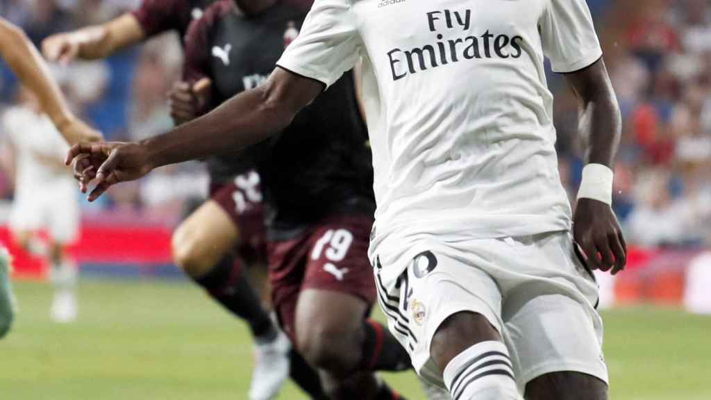 Vinicius durante un partido del Real Madrid