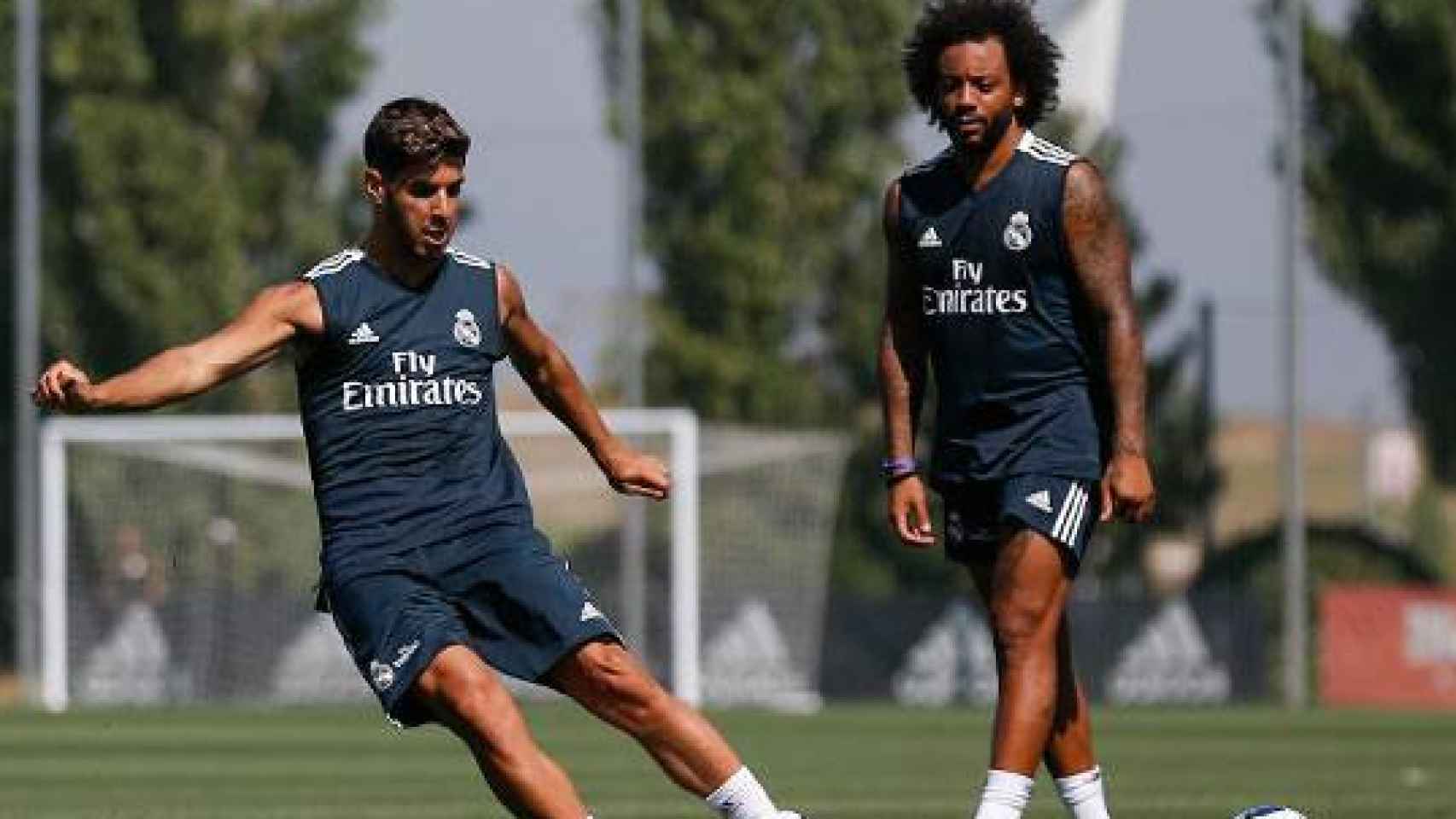 Asensio y Marcelo entrenan con el Real Madrid